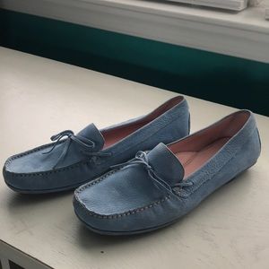 Any blue suede loafers